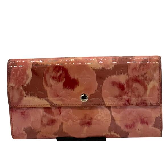 Louis Vuitton Rose Velours Monogram Vernis Ikat Sarah Wallet *LIMITED EDITION* - Picture 1 of 15